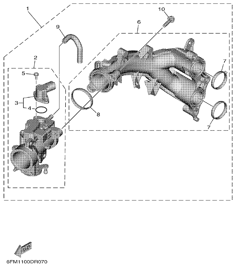 Yamaha F25G INTAKE 1 parts diagram